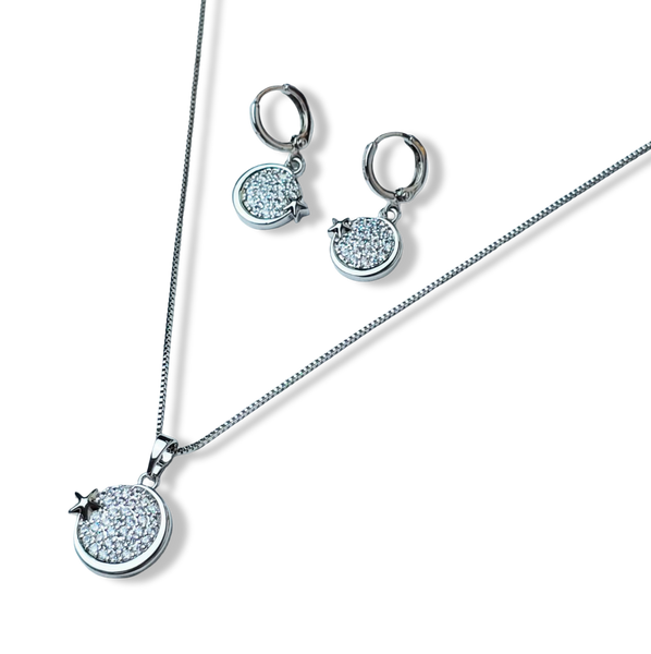 SET CIRCONIAS Y ESTRELLA PLATEADO