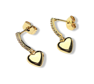 ARETE CORAZÓN Y CIRCONIAS DORADO