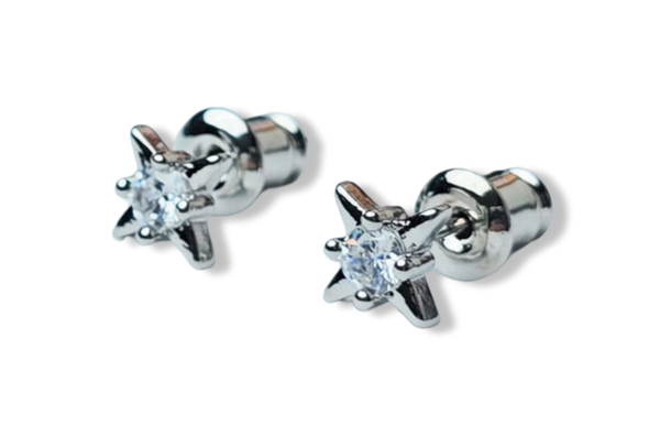 ARETE MINI ESTRELLA PUNTO PLATEADO