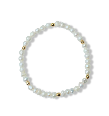 PULSERA PERLAS Y DETALLES EN DORADO