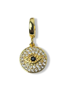DIJE OJO TURCO REDONDO CIRCONIAS DORADO