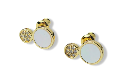 ARETE MINI MADRE PERLA CIRCONIA DORADO