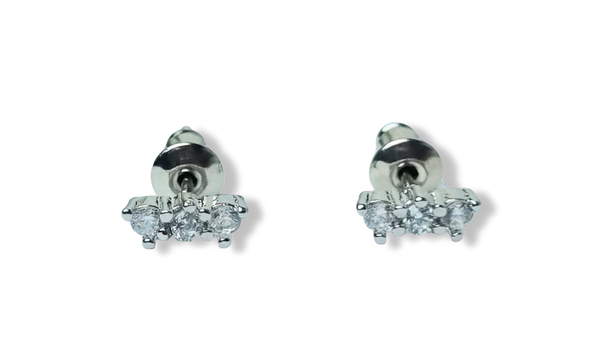 ARETE TRES CIRCONIAS PLATEADO