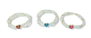 PULSERA PERLA CORAZÓN OJO TURCO DORADO