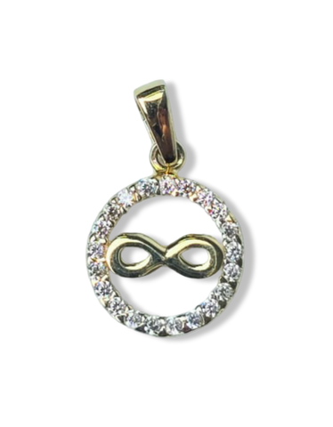 DIJE INFINITO CIRCONIA EN ORO DE 10K DORADO