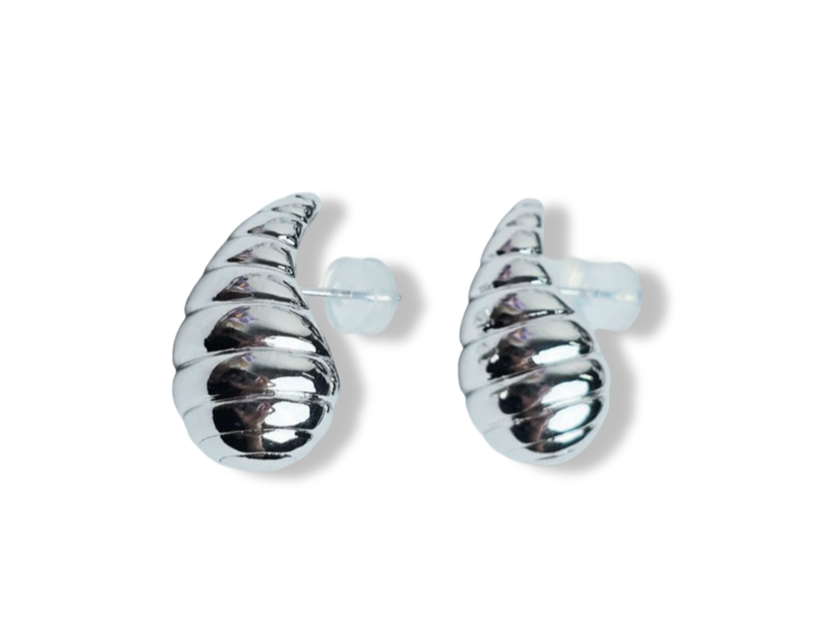 ARETE GOTA COLMENA PLATEADO