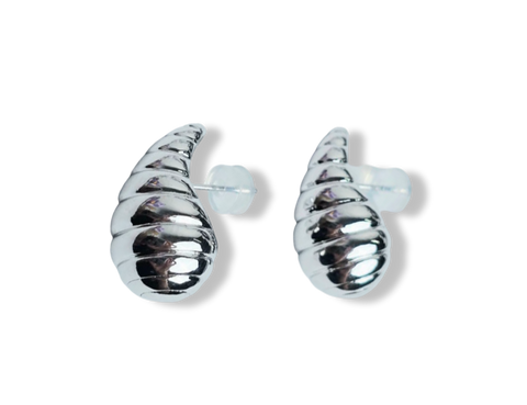 ARETE GOTA COLMENA PLATEADO