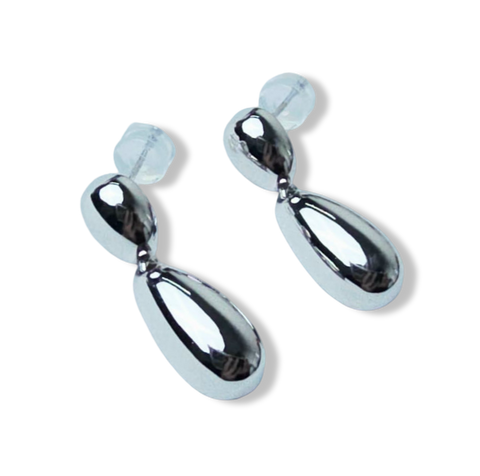 ARETE MINI OVALO CHUNKY PLATEADO