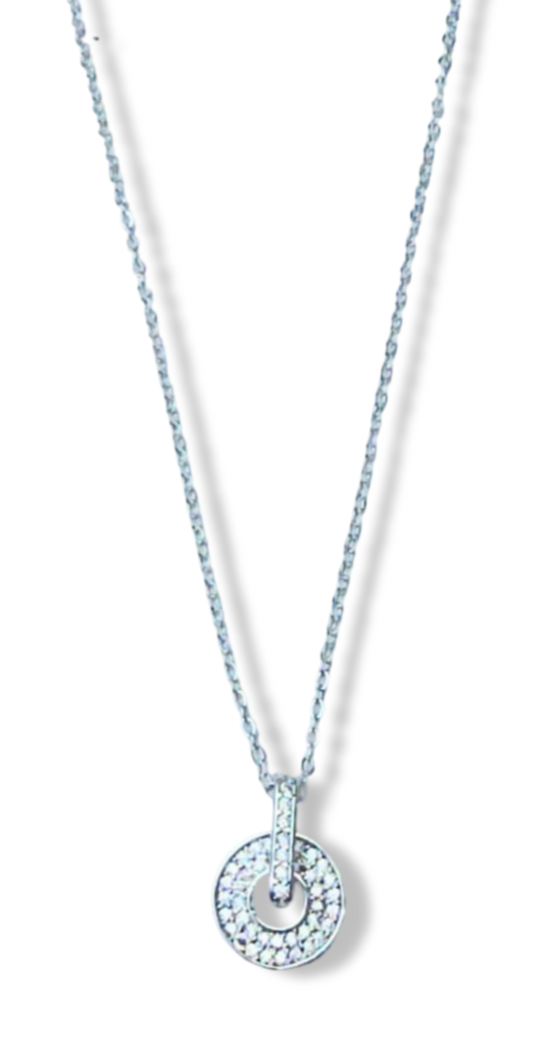 COLLAR CIRCULO CORCONIA PLATEADO