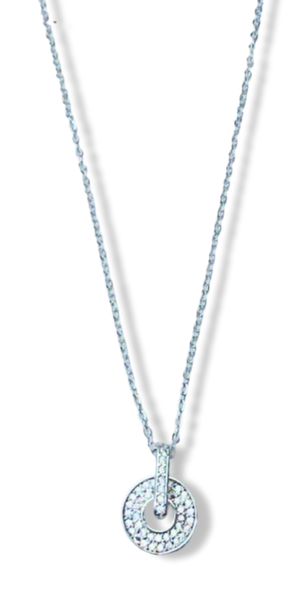 COLLAR CIRCULO CORCONIA PLATEADO