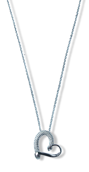 COLLAR CORAZÓN PLATEADO Y CIRCONIAS