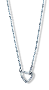 COLLAR SILUETA DE CORAZÓN CIRCONIA PLATEADO