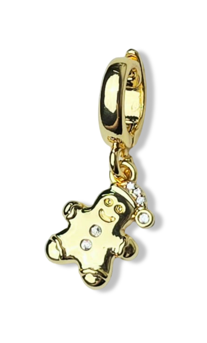 DIJE GALLETA DE JENGIBRE CIRCONIA DORADO