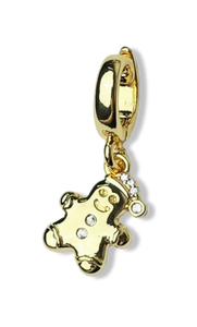 DIJE GALLETA DE JENGIBRE CIRCONIA DORADO