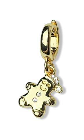 DIJE GALLETA DE JENGIBRE CIRCONIA DORADO