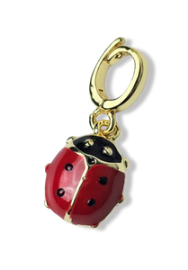 DIJE CATARINA RESINA ROJA DORADO