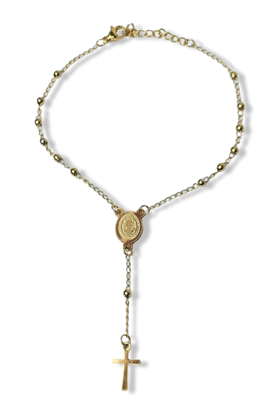 PULSERA ROSARIO SAN BENITO WATERPROOF DORADO