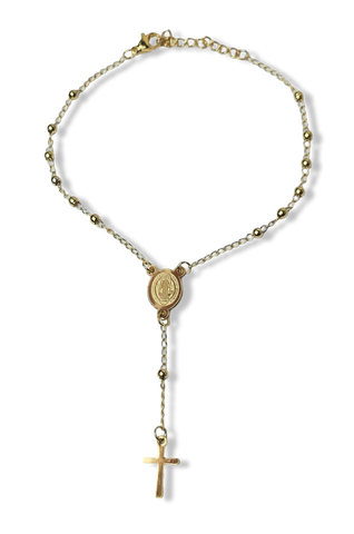 PULSERA ROSARIO SAN BENITO WATERPROOF DORADO