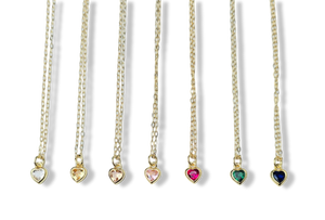 COLLAR MINI CORAZÓN CRISTAL COLORES DORADO