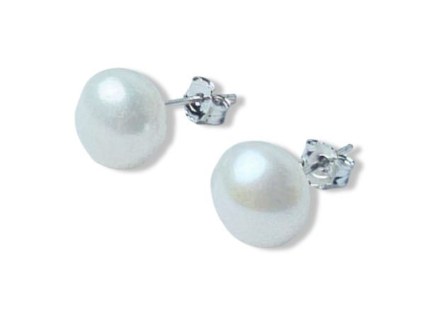 ARETE BOTÓN GRANDE PLATEADO