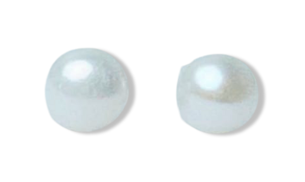 ARETE BOTÓN GRANDE PLATEADO