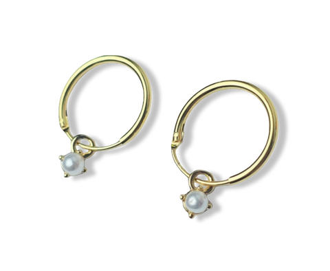 ARETE MINI ARRACADA Y POLVO DE PERLAS DORADO