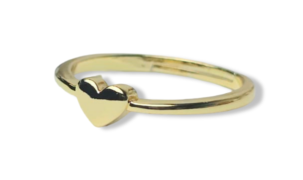 ANILLO MINI CORAZON LISO DORADO