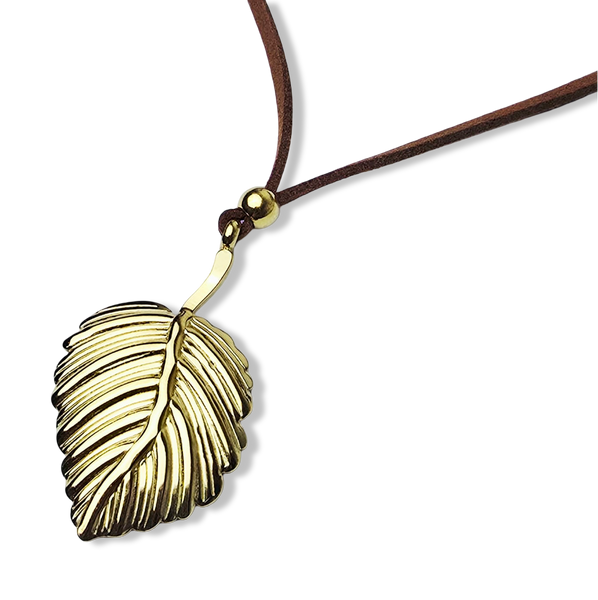 COLLAR WATERPROOF HOJA CAFÉ DORADO