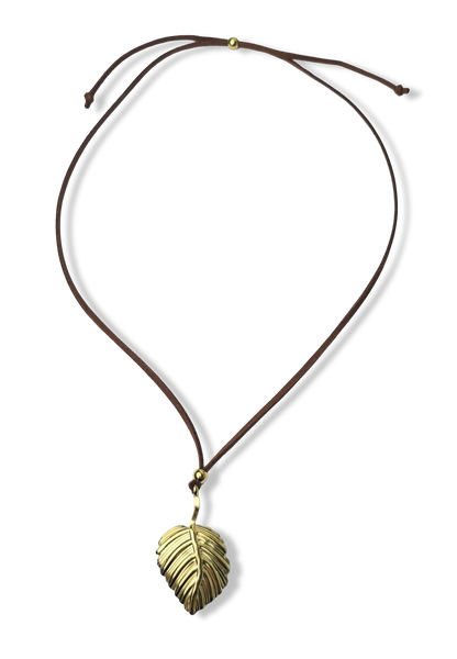 COLLAR WATERPROOF HOJA CAFÉ DORADO
