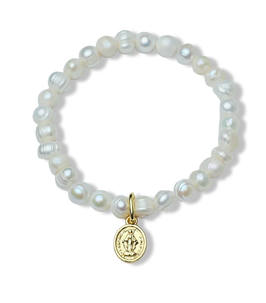 PULSERA BARROCA VIRGEN MILAGROSA DORADO