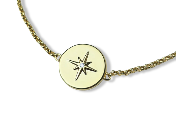 PULSERA ESTRELLA CIRCONIA DORADO