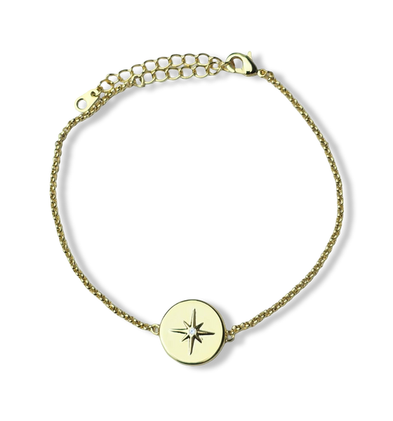 PULSERA ESTRELLA CIRCONIA DORADO
