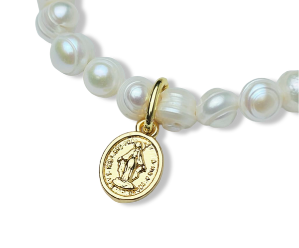 PULSERA BARROCA VIRGEN MILAGROSA DORADO
