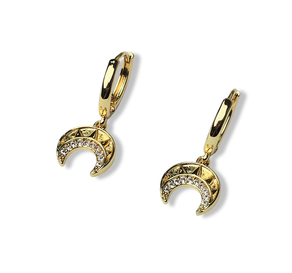 ARETE MEDIA LUNA CIRCONIAS DORADO