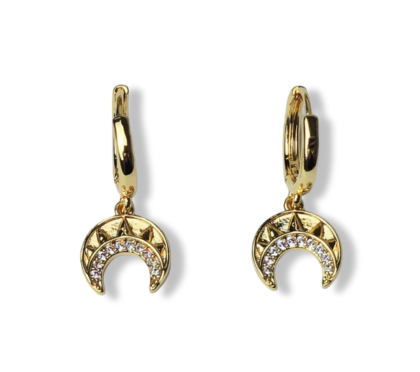 ARETE MEDIA LUNA CIRCONIAS DORADO