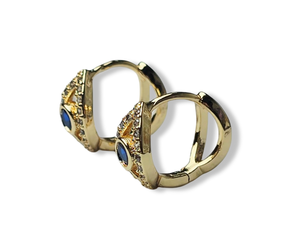 ARETE OJO TURCO CIRCONIAS DORADO