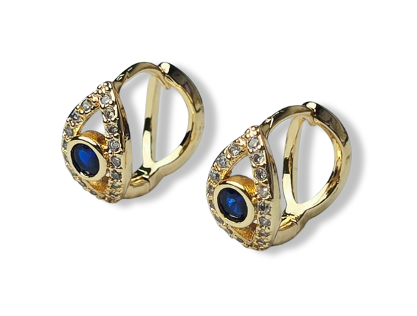 ARETE OJO TURCO CIRCONIAS DORADO