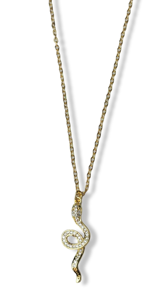 COLLAR SERPIENTE CIRCONIAS DORADO