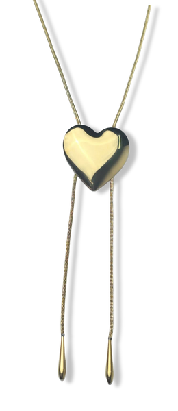 COLLAR WATERPROOF CORBATÍN CORAZÓN AJUSTABLE DORADO