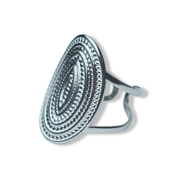 ANILLO WATERPROOF OVALADO PLATEADO