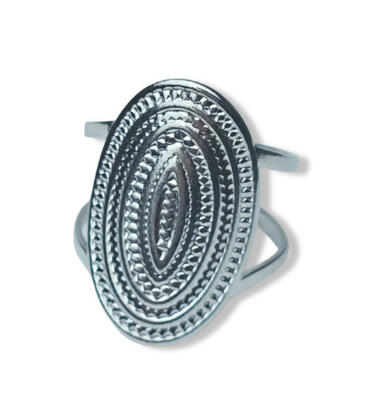 ANILLO WATERPROOF OVALADO PLATEADO