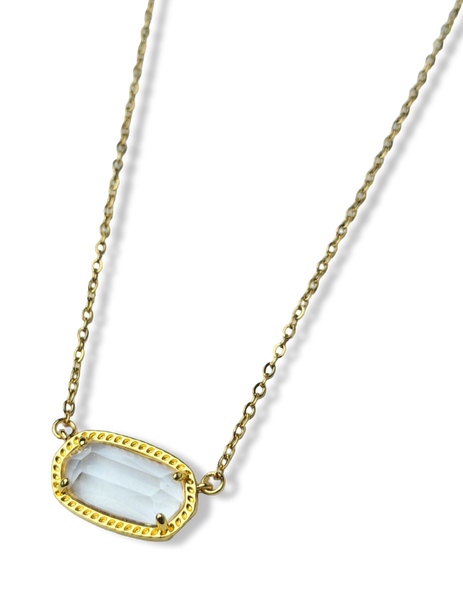 COLLAR WATERPPROF CRISTAL BLANCO DORADO