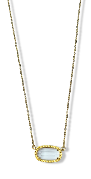 COLLAR WATERPPROF CRISTAL BLANCO DORADO