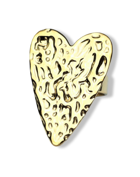 ANILLO WATERPROOF CORAZÓN GRANDE DORADO