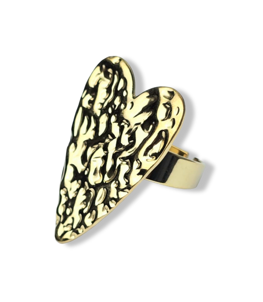 ANILLO WATERPROOF CORAZÓN GRANDE DORADO