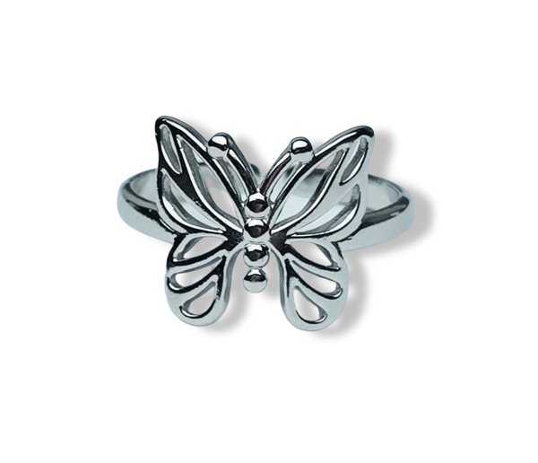 ANILLO WATERPROOF MARIPOSA PLATEADO