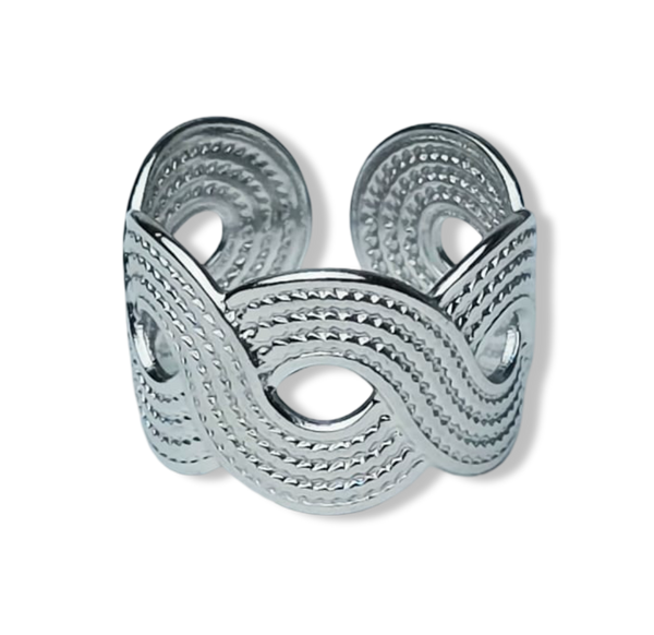 ANILLO WATERPROOF ONDA IRREGULAR PLATEADO