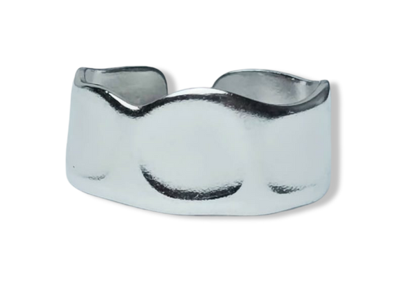 ANILLO WATERPROOF STEEL IRREGULAR PLATEADO