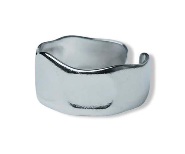 ANILLO WATERPROOF STEEL IRREGULAR PLATEADO
