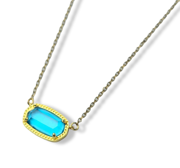 COLLAR CRISTAL CELESTE DORADO